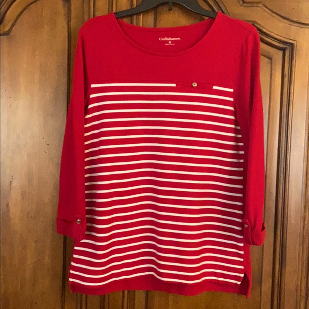 Croft & Barrow red-white stripe sweater